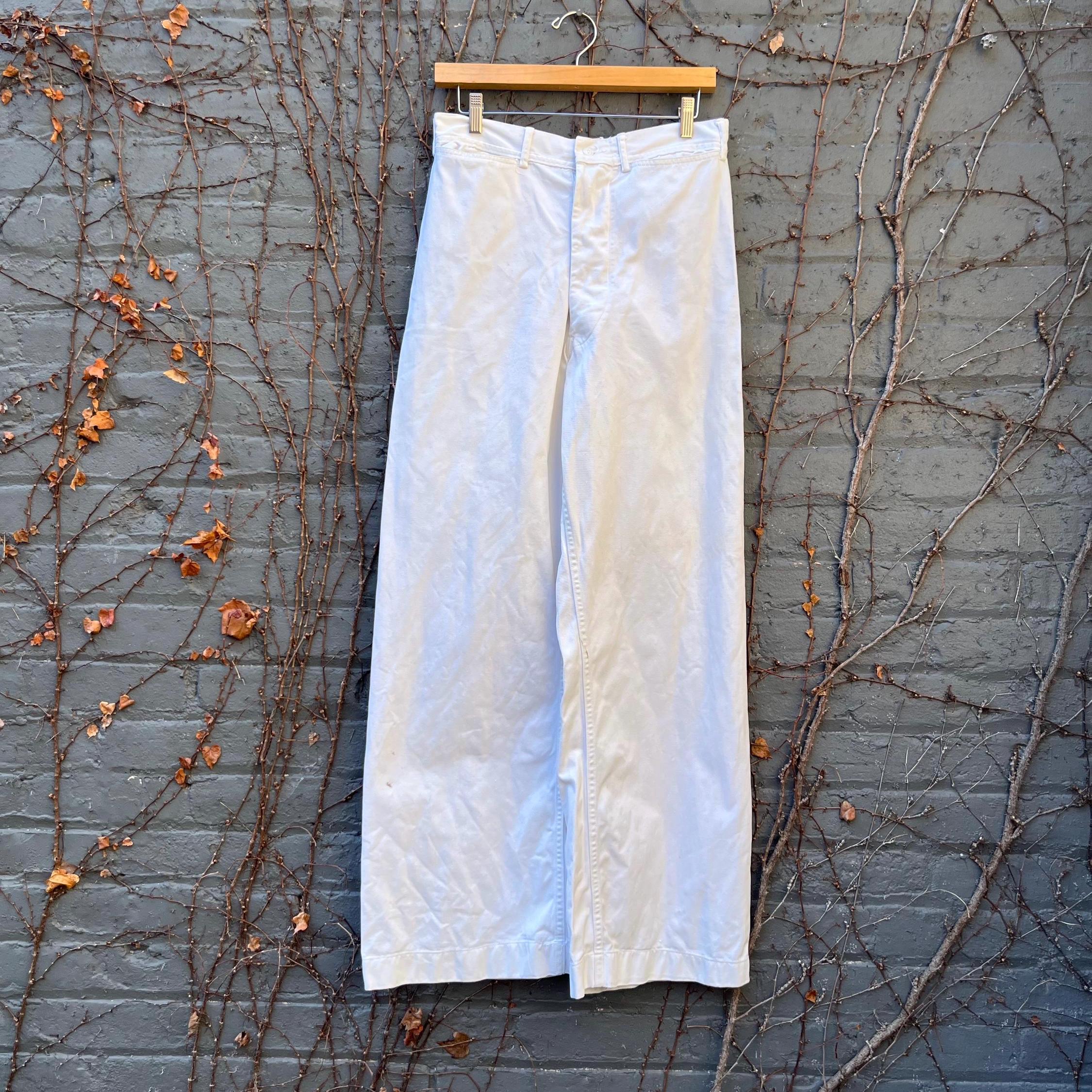 Genuine U.S. Navy White Cotton Sailor Pants/inspection Whites/31