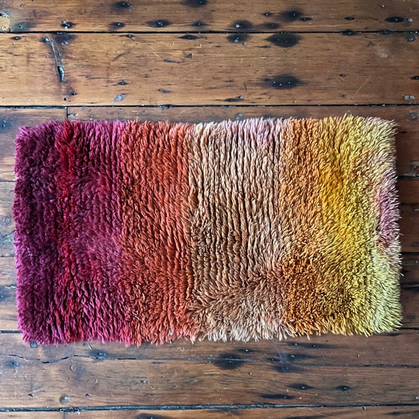 Vintage Wool Rya Accent Rug