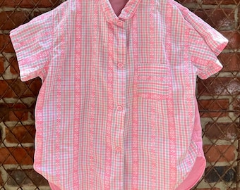 1950s Tommies Pink Plaid Cotton Shirt