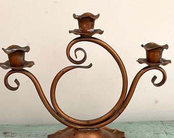 Solid Copper Candelabra