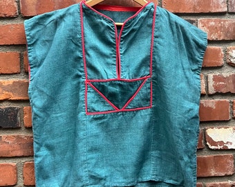 Vintage Thai Handwoven Linen Top/Hippie Boho