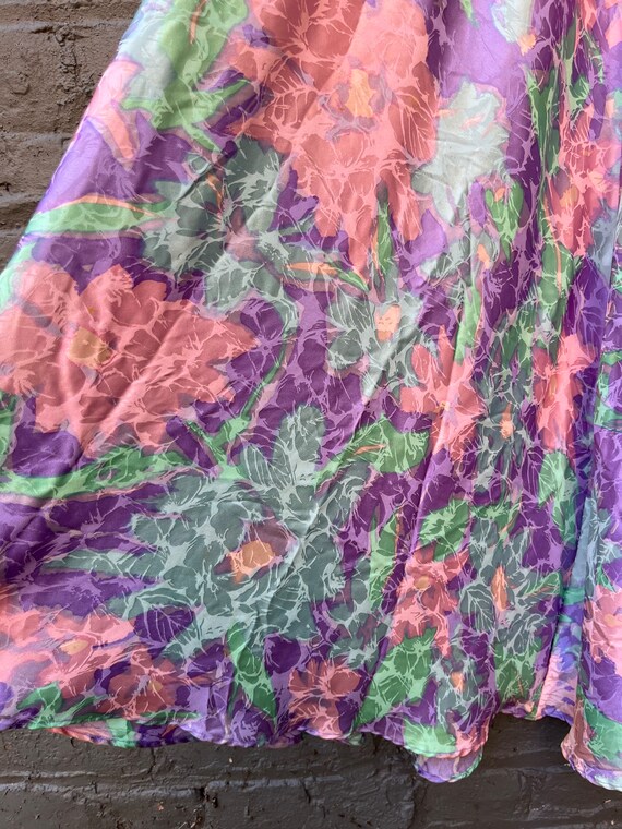 1980s Springtime Silk Maxi Skirt - image 2