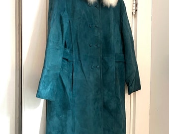 1960s Blue Suede Coat