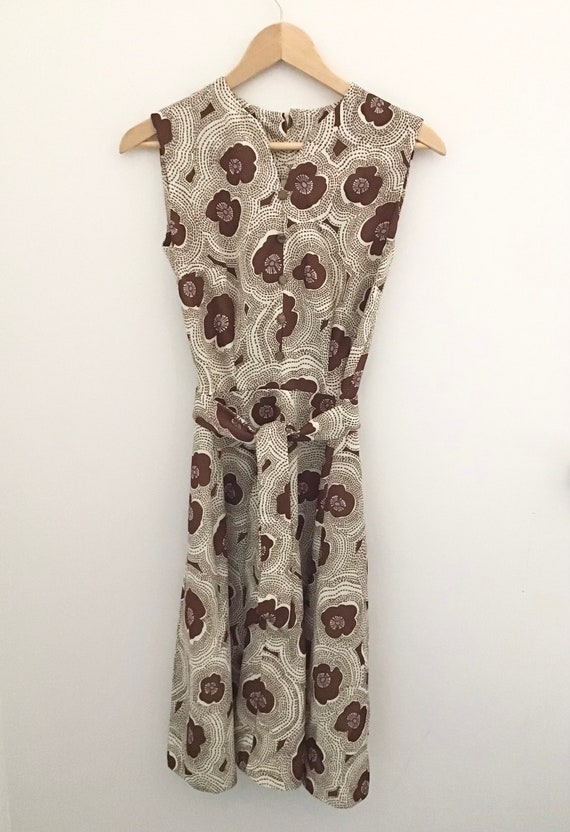 1960s Flower Power Polyester Dress - image 3
