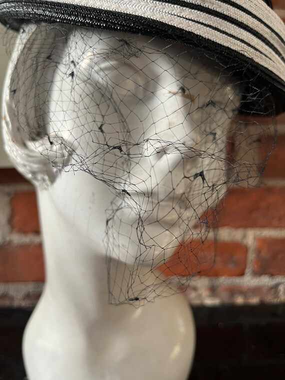 Vintage 1960s Jack McConnell Straw Pillbox Hat - image 7