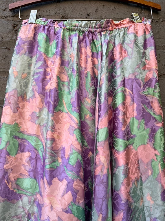 1980s Springtime Silk Maxi Skirt - image 6