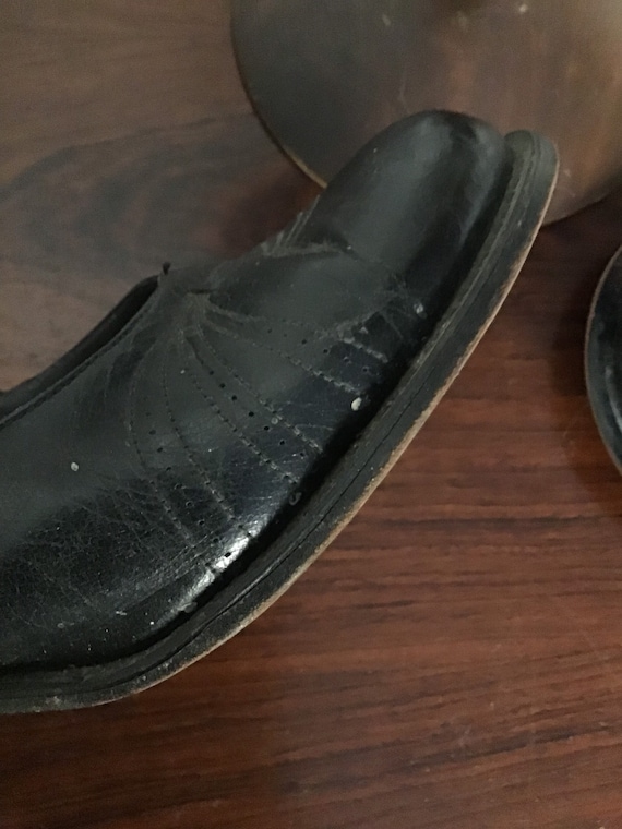 1920s Dr. Scholl’s Mary Jane Black Leather Shoes - Gem
