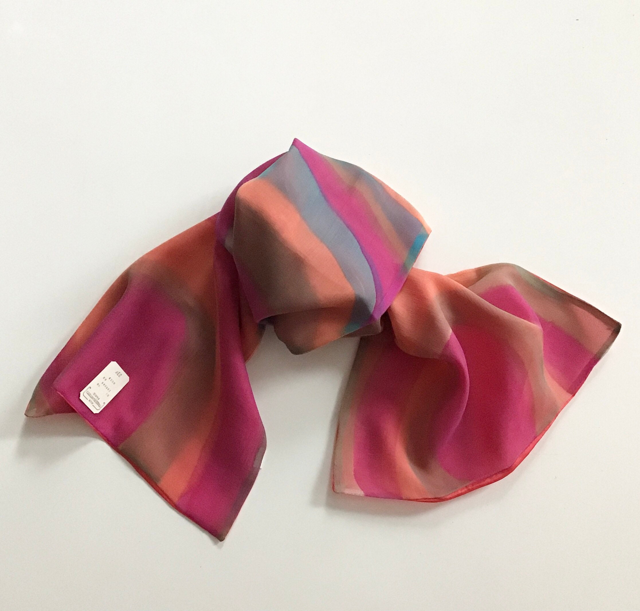 French Creation Nicol Rainbow Silk Scarf - Etsy