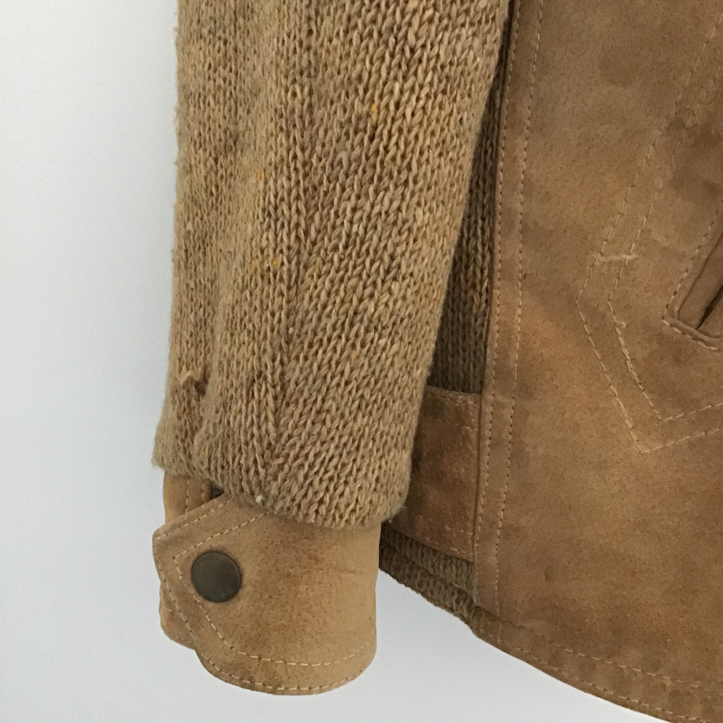 ジャケット・アウター McGREGOR SUEDE LEATHER PANEL KNIT JACKET Vintage Mcgregor Men's Suede Leather & Knit Zip Front Jacket