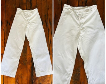 Genuine U.S. Navy White Cotton Sailor Pants/Inspection Whites/29” Waist