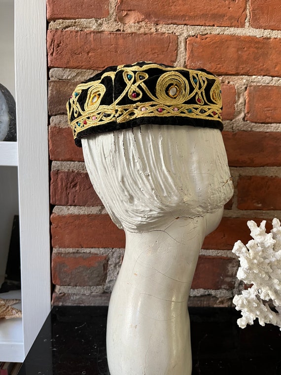 Vintage Black Velvet Fez - image 5