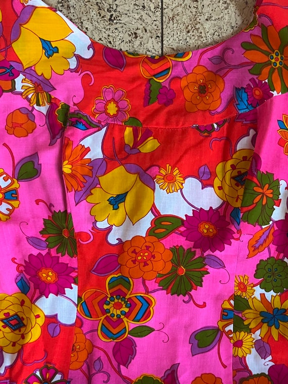 Mod Tropical Floral Cotton Maxi Dress - image 5