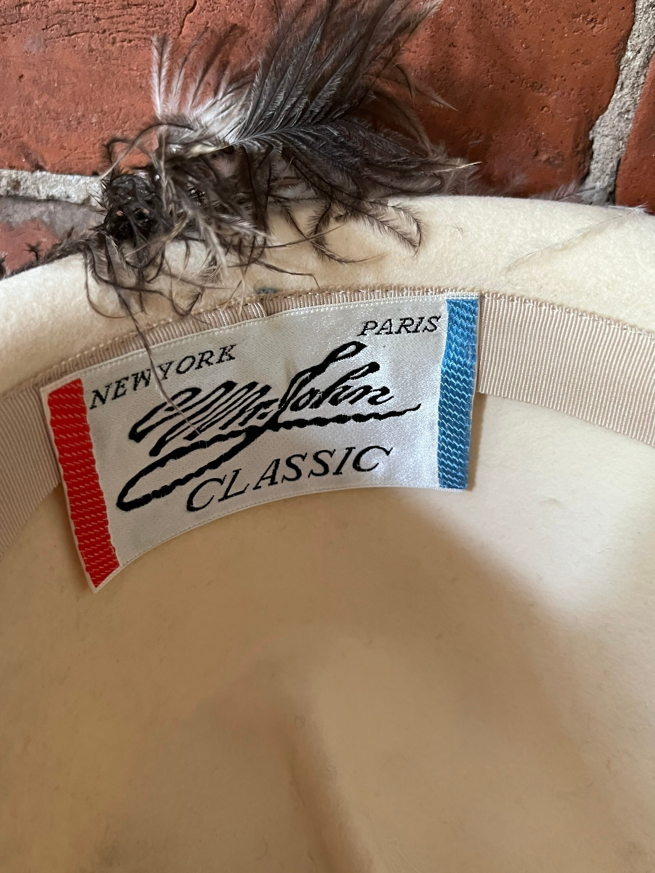 Vintage Mr. John Cream Felt Brimmed Hat With Feathers - Etsy