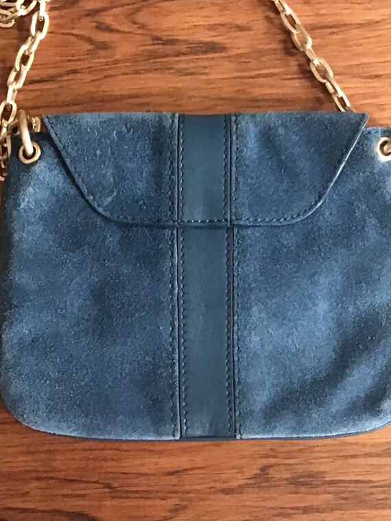 Vintage Cole Haan Blue Suede Shoulder Bag - image 6