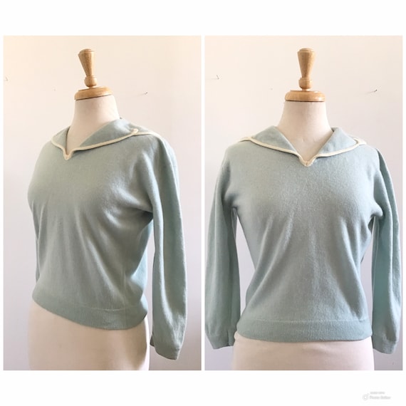 1950s Dalton Cashmere Sailor Collar Sweater