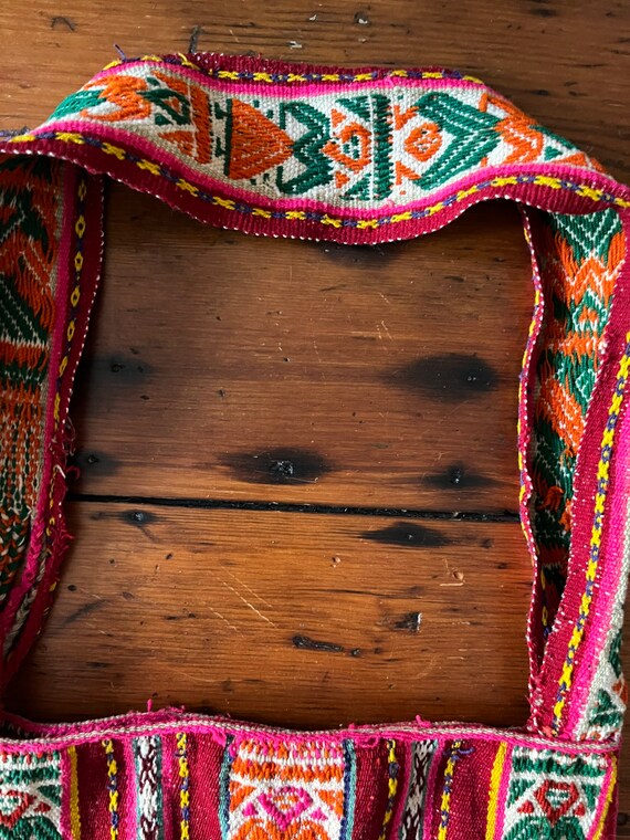 1960s Antique Turkish Handmade Woven Wool Bag / Purse