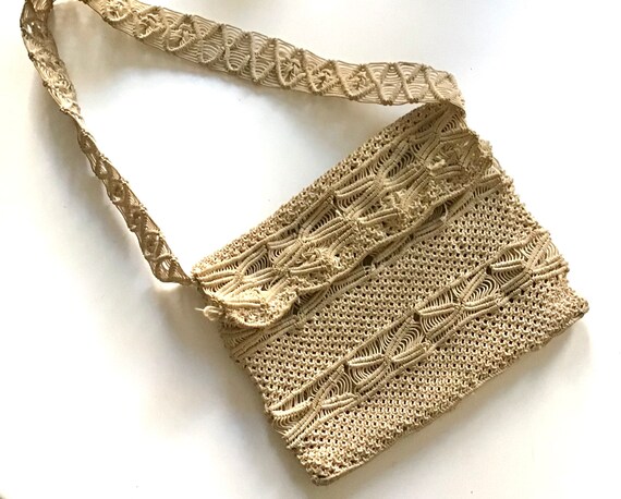 1960s Handmade Macrame Shoulder Bag - image 4