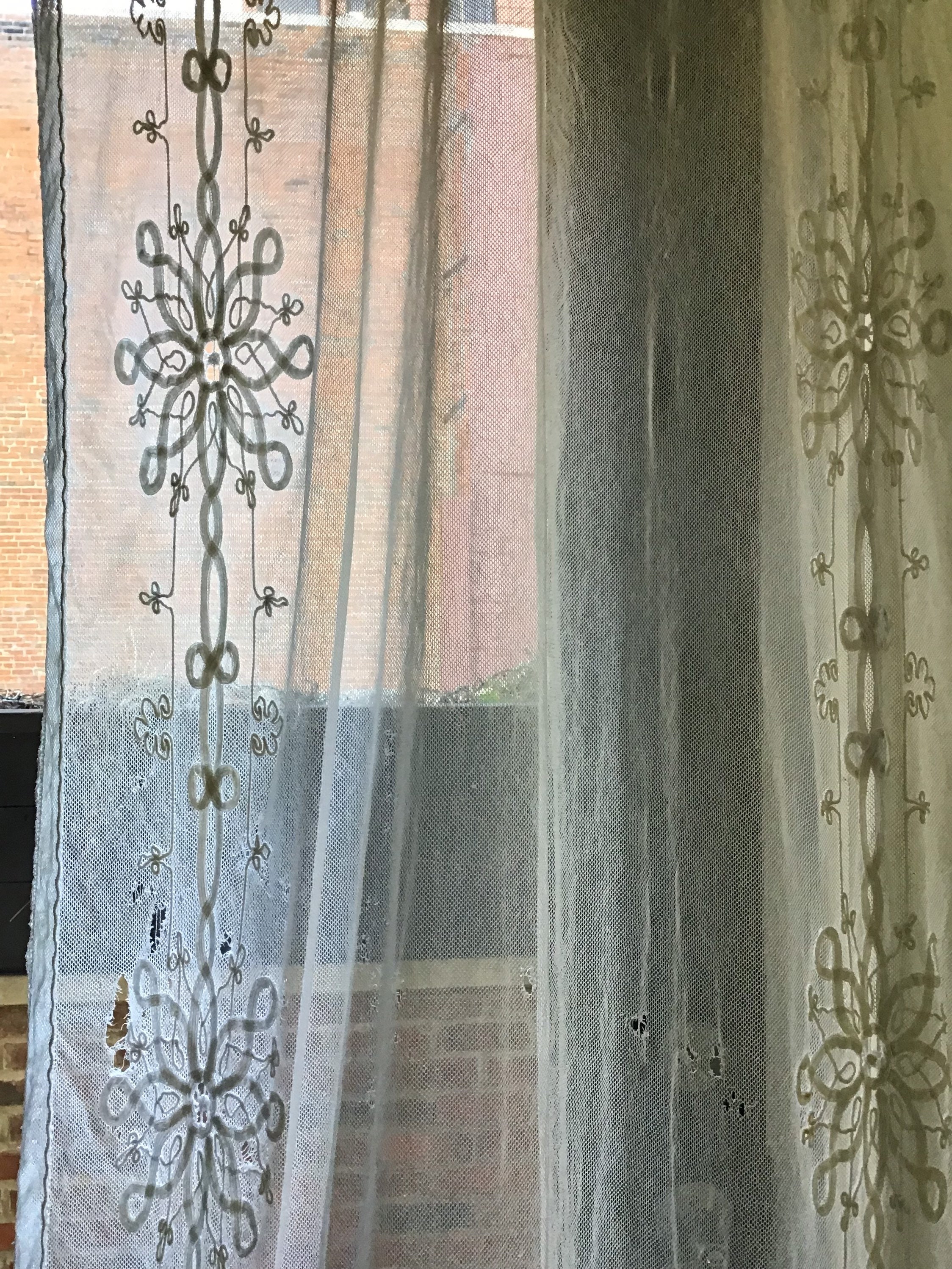 Antique Battenberg Tape Lace Curtain Panel-three Available - Etsy