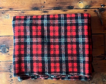 Vintage Scottish Tartan Plaid Wool Blanket