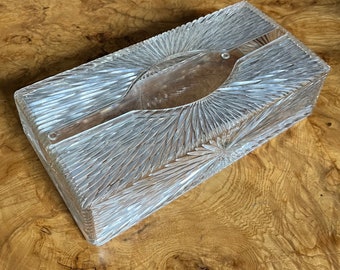 Mid Century Modern Celebrity Acrylic/Lucite Tissue Box Holder/Hollywood Regency Glam