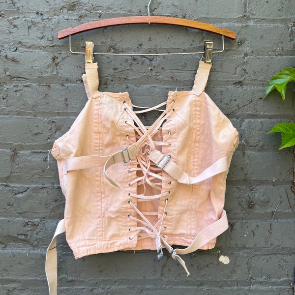 Vintage Peach Cotton Corset