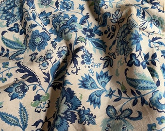 Vintage Chinoiserie Linen Curtain Panels Price per Panel