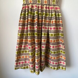 1960s Cotton Gylph Print Dress image 7