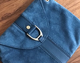 Vintage Cole Haan Blue Suede Shoulder Bag