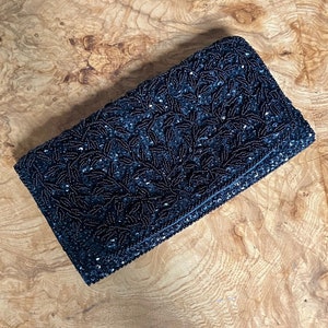 1960s Black Beaded Clutch