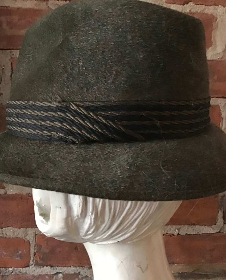 1940s German Lembert Olive Felted Fur Fedora image 3