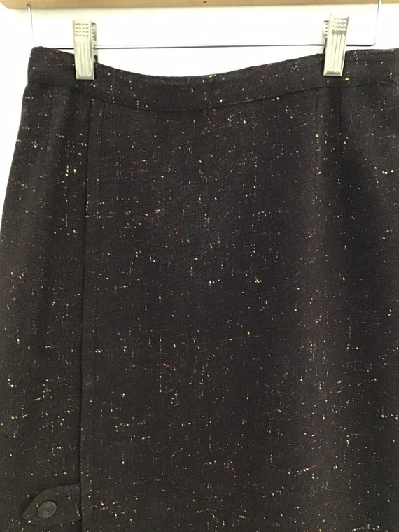 Vintage 1960s Wool “Confetti” Pencil Skirt - image 8