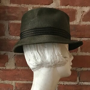 1940s German Lembert Olive Felted Fur Fedora image 7