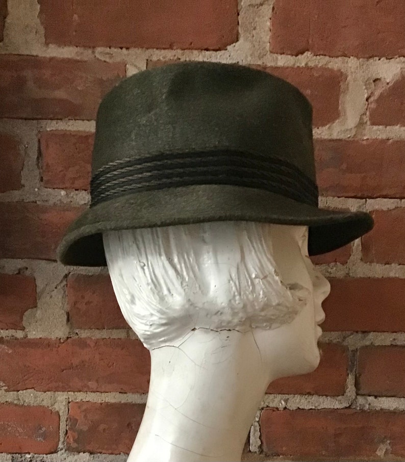 1940s German Lembert Olive Felted Fur Fedora image 7