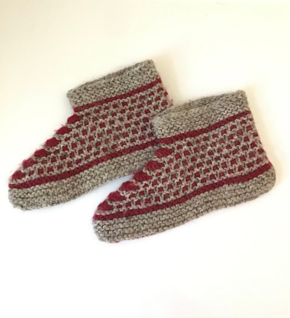 Vintage Handknit Slippers - image 2