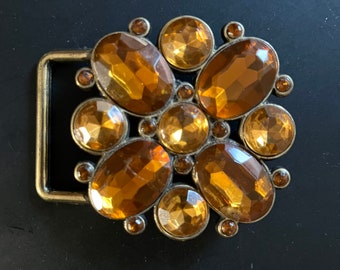 Vintage Czech Glass & Brass Buckle