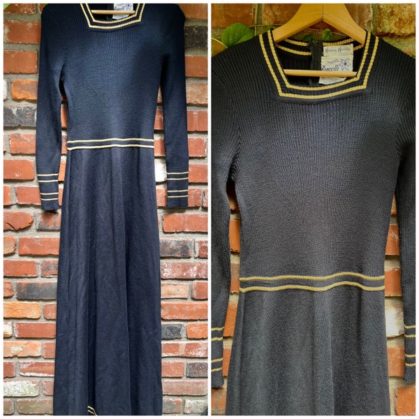 1960s Roncelli Wool Blend Knit Maxi Sweater Dress