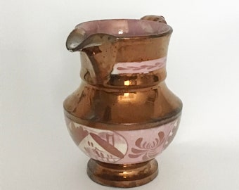 Antique Copper Lustre Pitcher