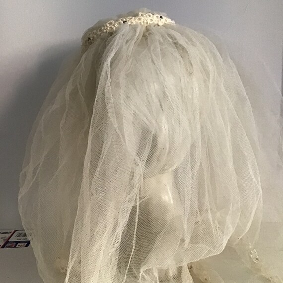 Vintage Wedding Cap with Veil - image 6