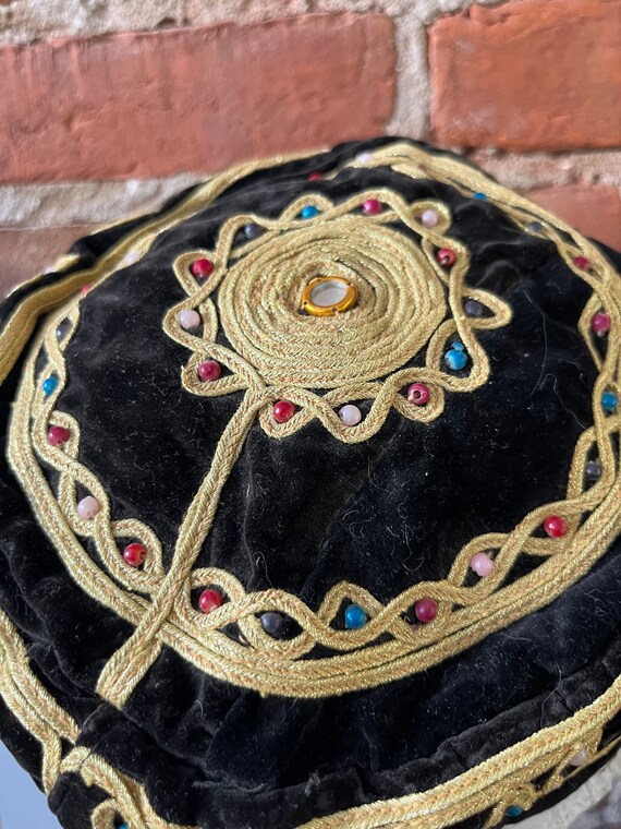 Vintage Black Velvet Fez - image 7