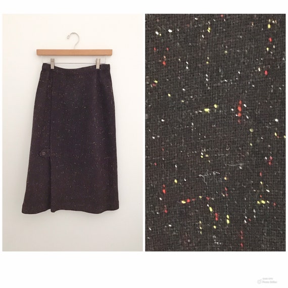 Vintage 1960s Wool “Confetti” Pencil Skirt - image 1