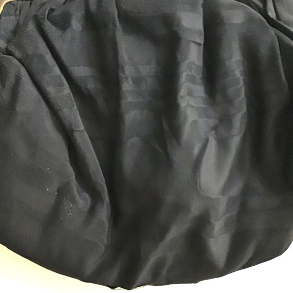 Genuine Victorian Black Silk Moire Bag - image 6
