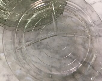 Depression Era Clear Glass Divided Plates