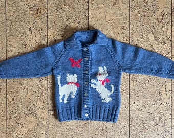 Cardigan vintage lavorato a mano da bambino