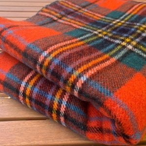 Vintage Scottish Comfydown Plaid Pure Wool Blanket from Pringle