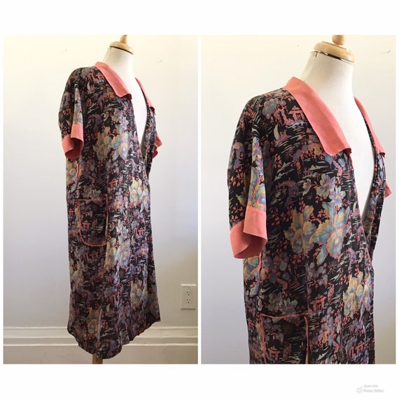 Vintage Chinoiserie Silk Kimono