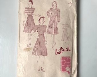 1940s Butterick Dress Pattern/Original/Size 40