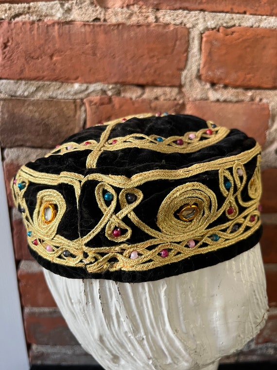 Vintage Black Velvet Fez - image 6