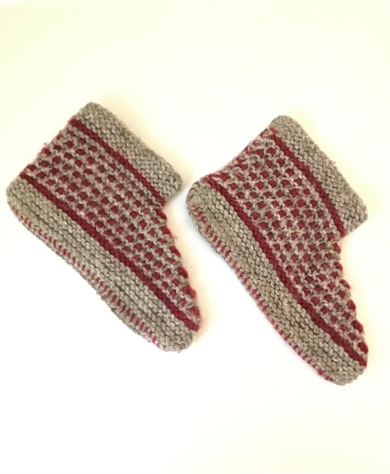 Vintage Handknit Slippers - image 1