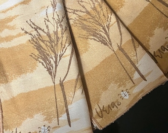 Vintage Vera Golden Grasses Napkin Set/Mid Century Modern/Natural