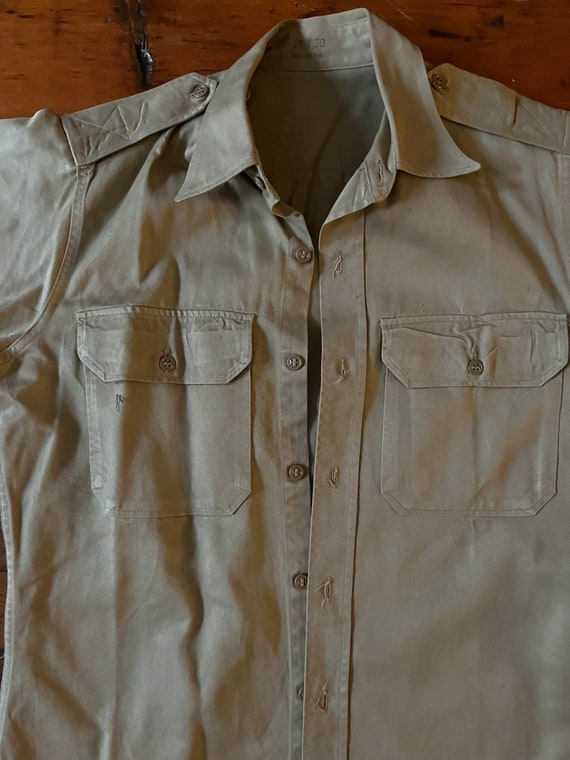 1950s 1960s Army Issue Khaki Shirt/U.S. Military - image 7